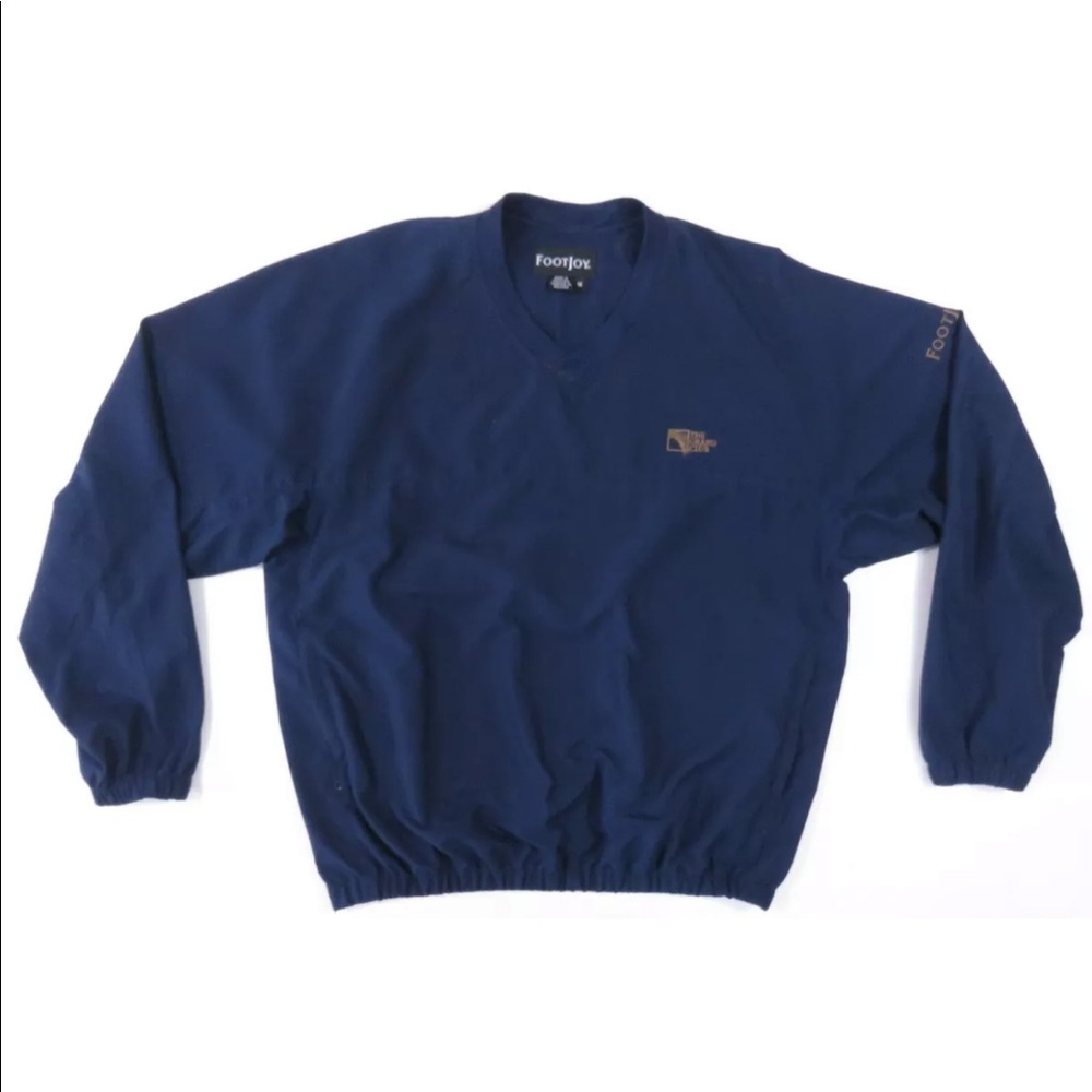 Footjoy FJ Golf Sewn Logo Blue Long Sleeve Mens Pullover Windbreaker Jacket M